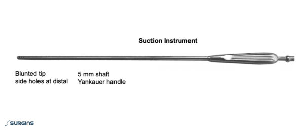 Yankauer Laparoscopic (VATS) Suction Device (MIS) - SURGINS